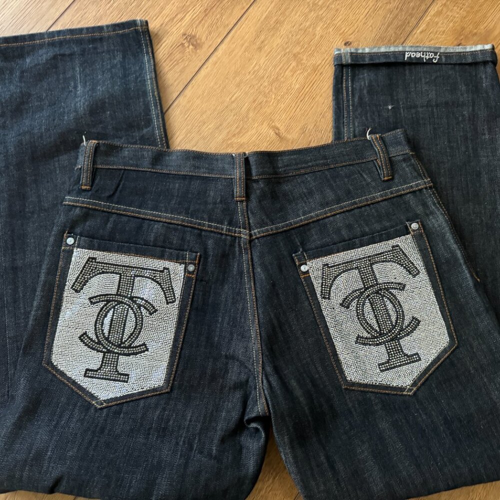 FATHEAD APPAREL Men's Jeans EMBELLISHED SWAROVSKI CRYSTAL 436W 32